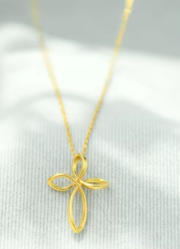 Angel's Hand Golden Knot Pendant Necklace